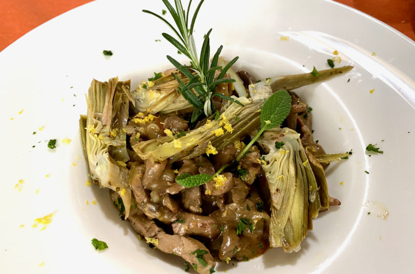 Coratella di agnello con i carciofi