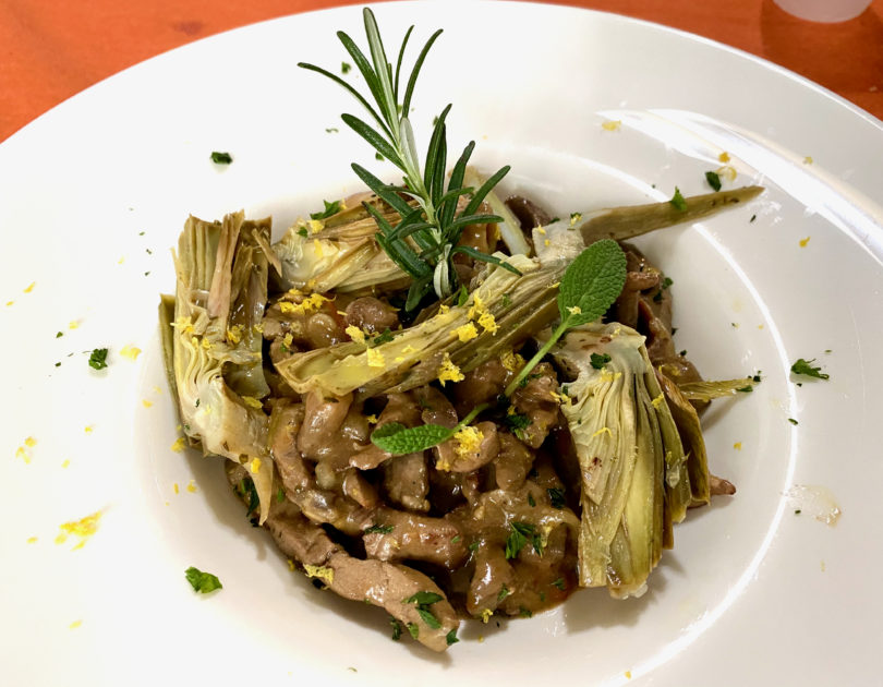 Coratella di agnello con i carciofi