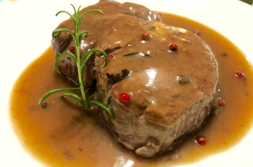 Chateaubriand al Montepulciano e pepe rosa