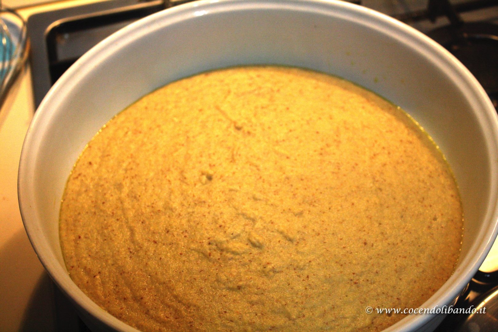 Polenta con scampi e purè di broccoli allo zenzero