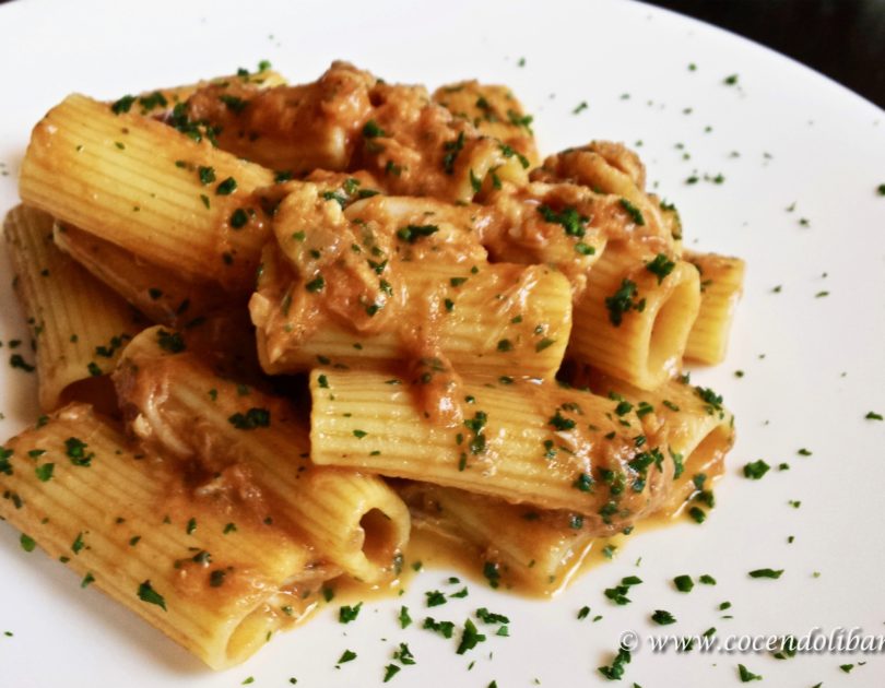 Rigatoni al ragù di rana pescatrice
